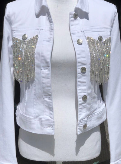 Hitched Rhinestone Fringe Jacket